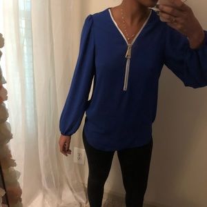 Blue long sleeve blouse